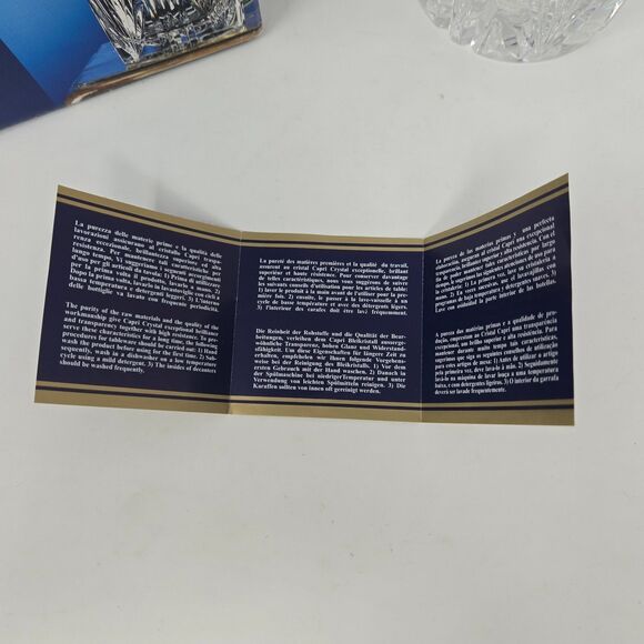 Capri Crystal Lotus Clear Vase 10" x 3.25" Genuine 24% Leaded Crystal New in Box - Picture 3 of 13